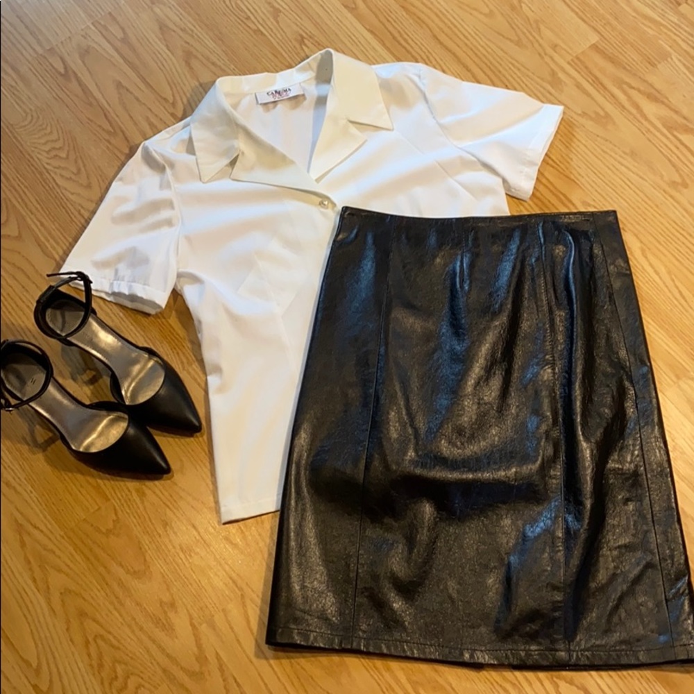 Faux Leather Pencil Skirt
